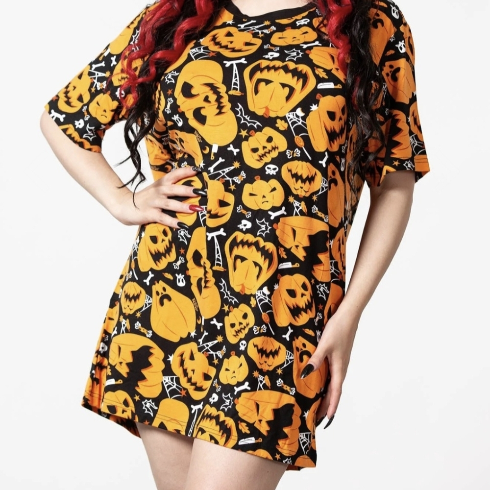 Killstar Creep It Real Pumpkin Tee Shirt